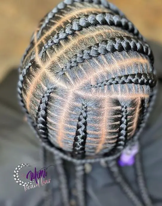 Half Up Half Down Stitch Braids