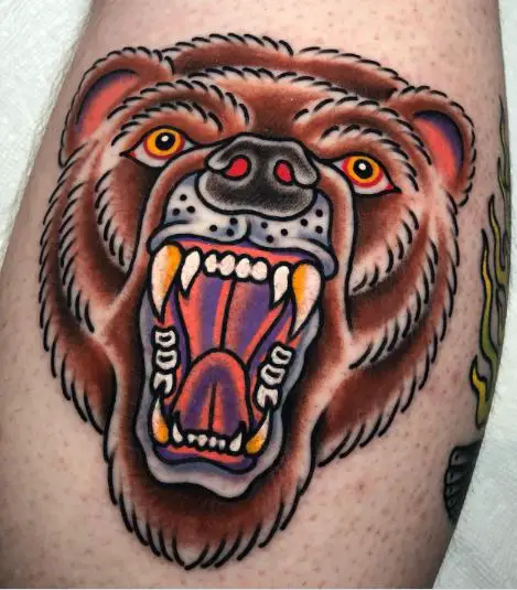 Hold True Tribe Bear Face Tattoo