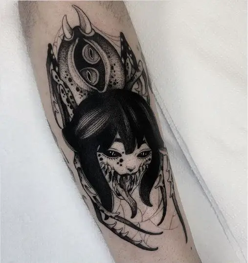 Jorogumo demon tattoo
