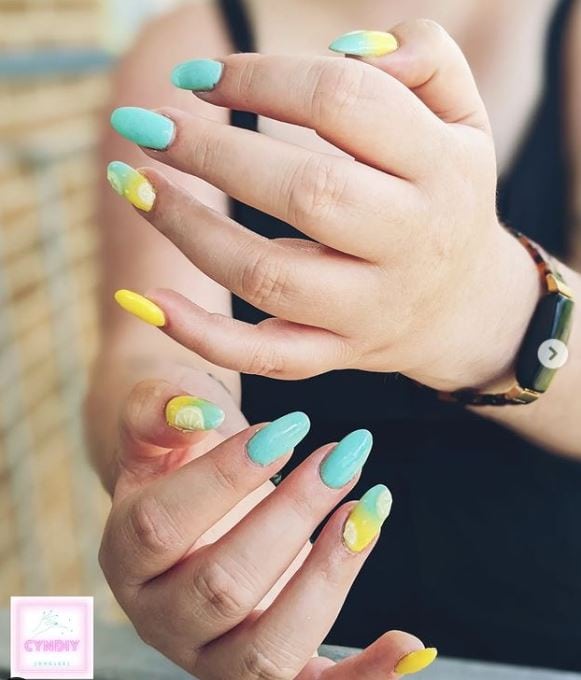 Lemonade Turquoise Nails
