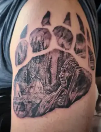 native american bear paw tattoos