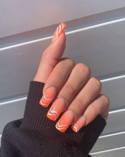 Neon Corals with White Swirls