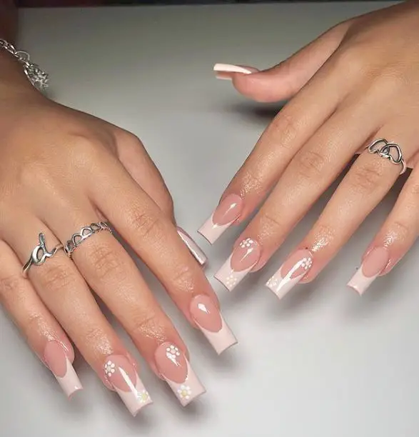 Nude French Tips Spring Nails