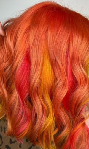 Orange and Pink Sunset Hair