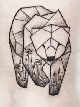 Perfect lineart bear tattoo