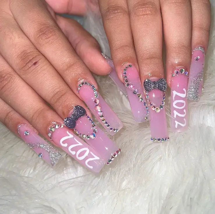Pink Classy graduation nails