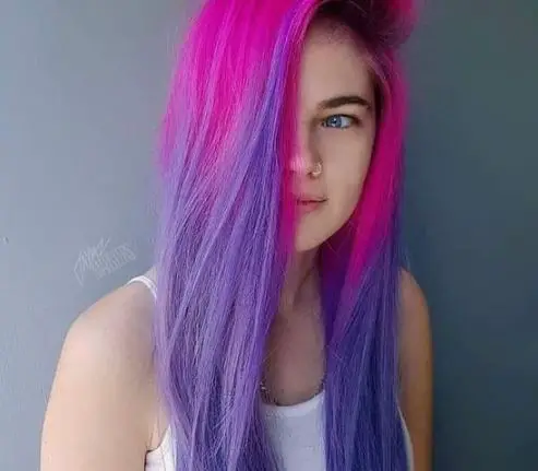 Pink Hair with Purple Ombre