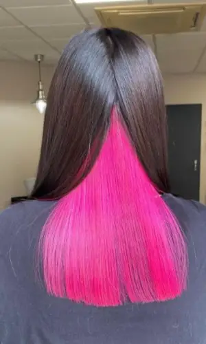 Pink Highlight For Black Straight Hair
