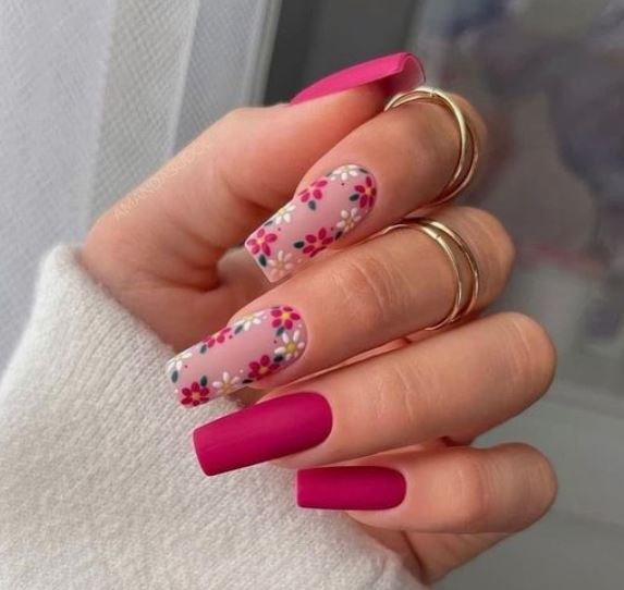 Pink Spring Nails