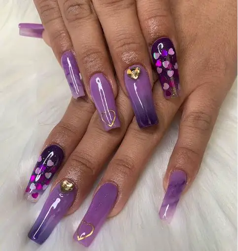 Purple Encapsulated Nails