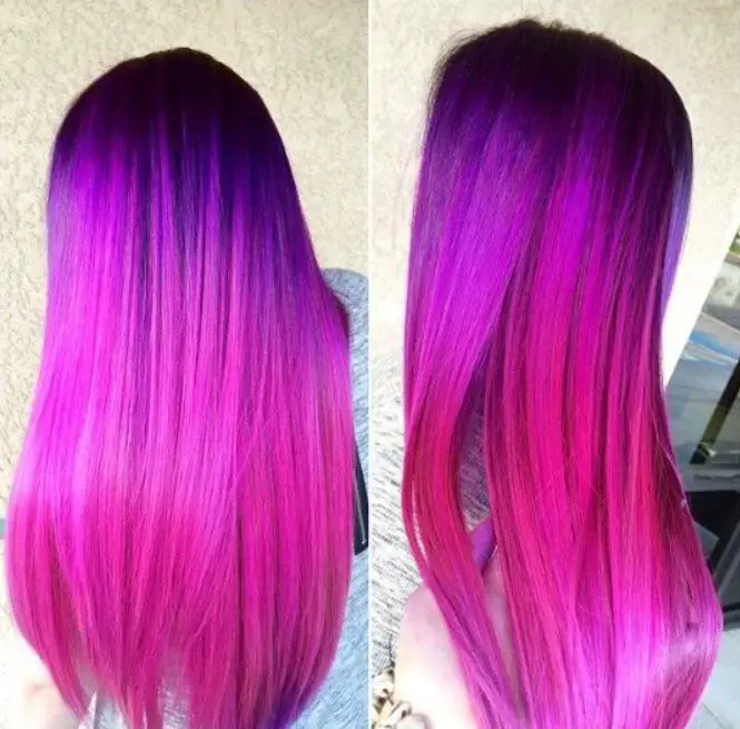 Purple Hair with Pink Ombre
