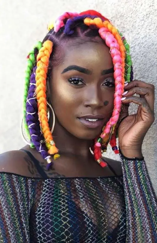 Rainbow Jumbo Tribal Braids