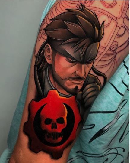 Realistic Tattoo of Solid Snake