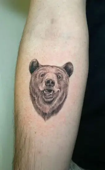 Realistic bear face Tattoo