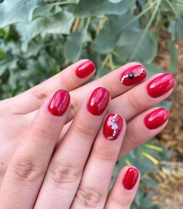 Red Gel Overlay nails