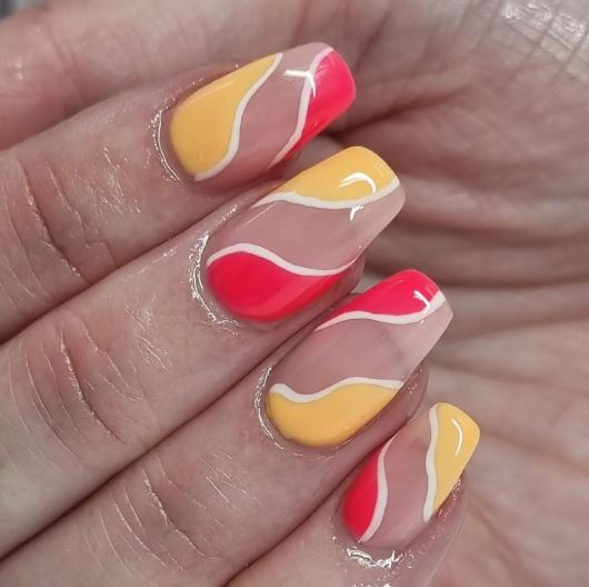 Red and Yellow Summer Nail Designs