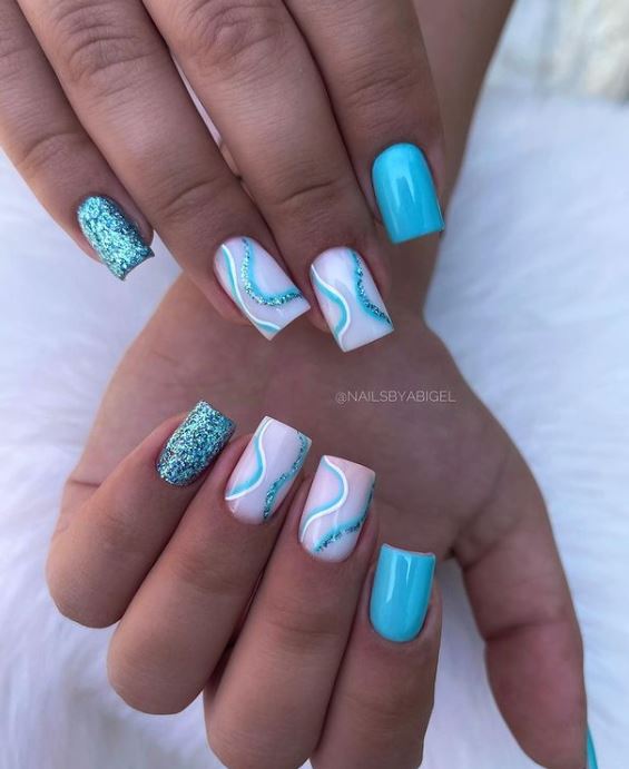 Sea Color Spring Nails