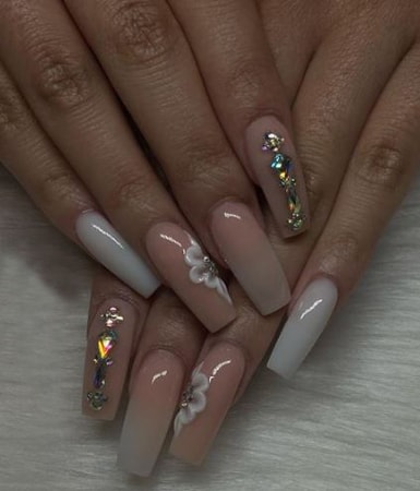 Simple Beige Acrylic Nails