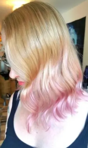 Vibrant Pink Highlight For Blonde Hair