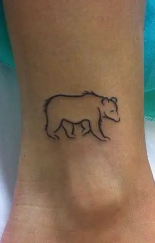 Simple and Tiny Bear Tattoo
