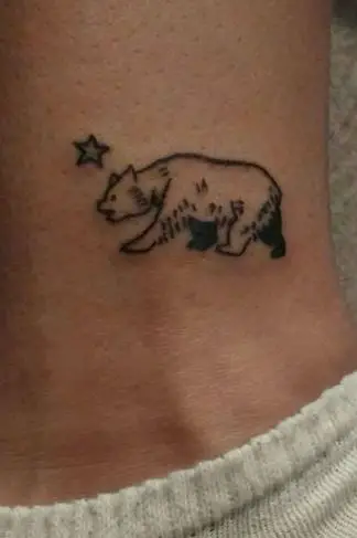 Small Bear Cub and Star Tattoo