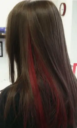 red hair with brown underneath