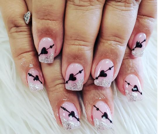 Spear To The Heart Nail Design