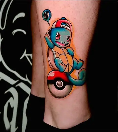 Squirtle Pokemon Tattoo Design