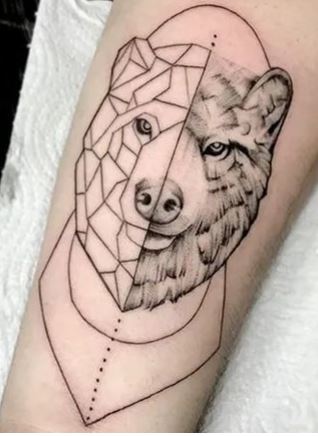 Stark lines and Realistic render Tattoo