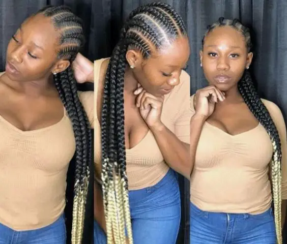 Stitch Braids With Colored Ends