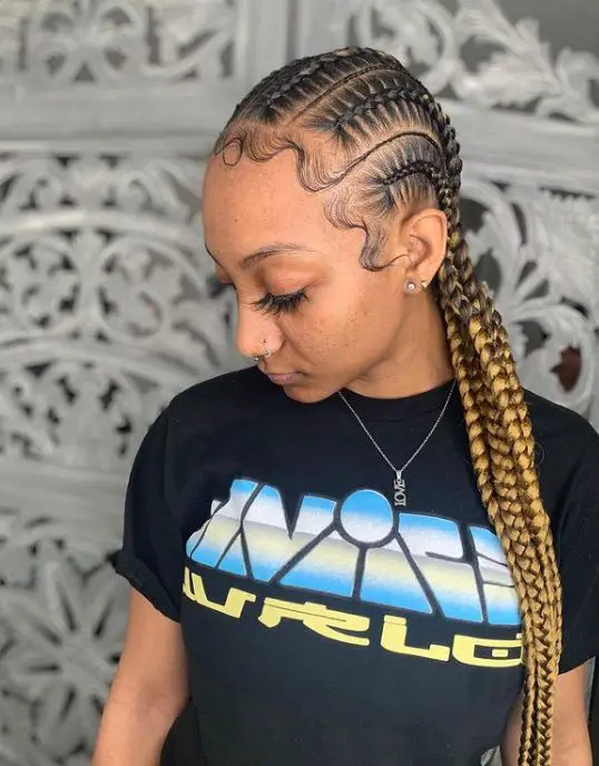 Stitch Braids With Designed Baby Hairs