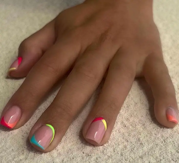 Subtle Rainbow Nails