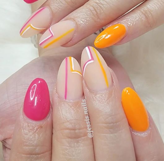 Summer Almond Nail Design