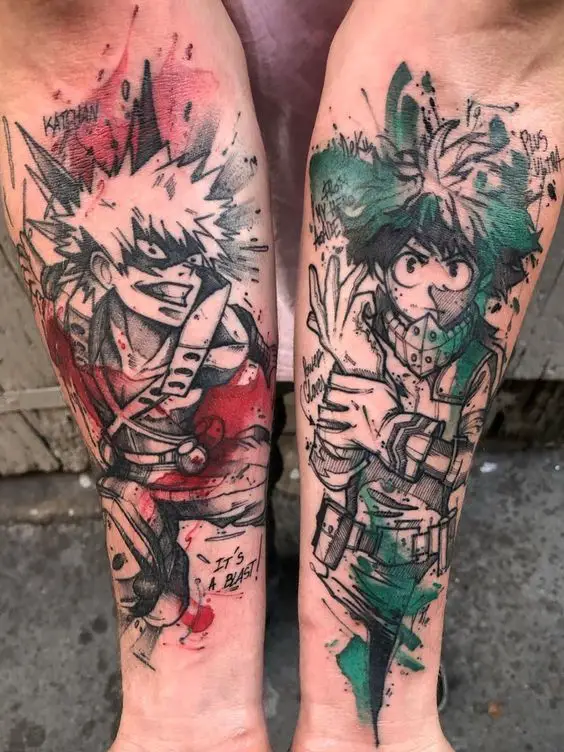 Tattoo Design of Lzuku Midoriya and Katsuki Bakugo