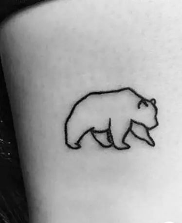Thick Outline Bear Tattoo