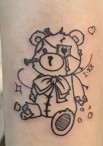 Torn Teddy Bear Tattoo Design