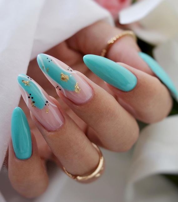 Turquoise Spring Nails