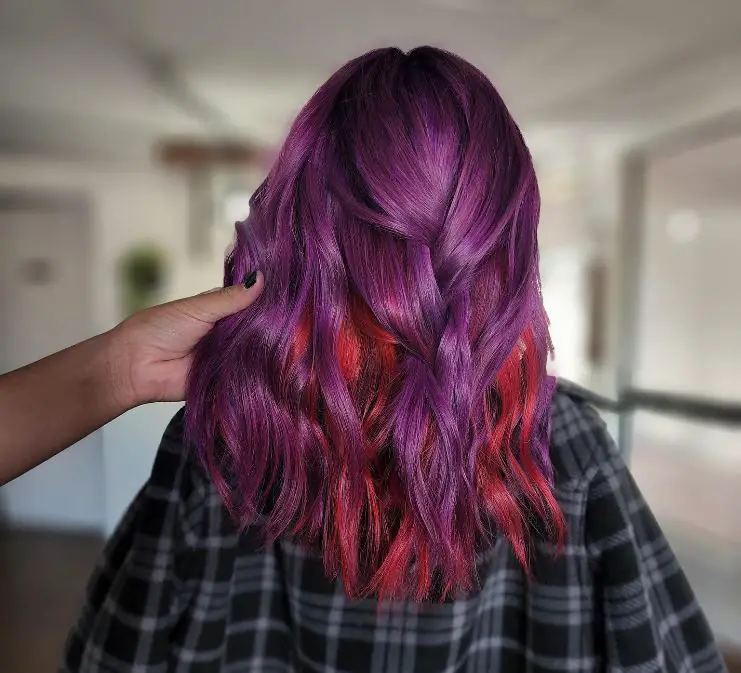 Two Tone Pink and Purple Hair