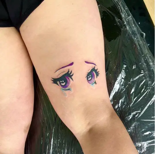 Vibrant Purple Eye Tattoo