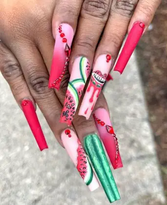 Watermelon Nails