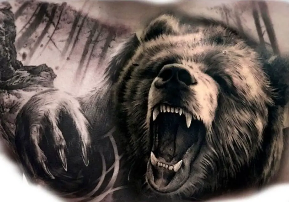 Wild and Angry Bear Art