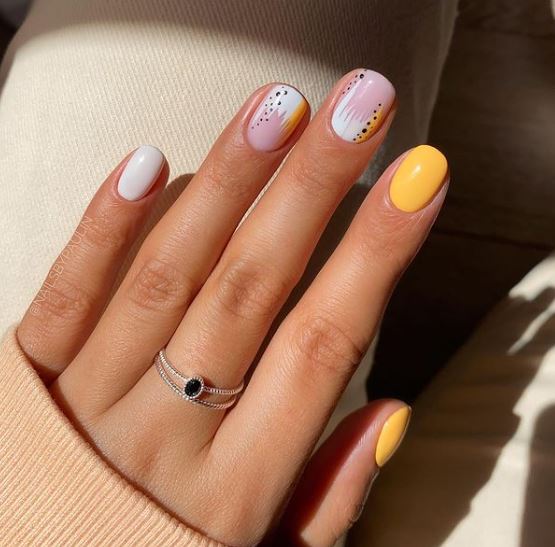 Yellow Spring Nails