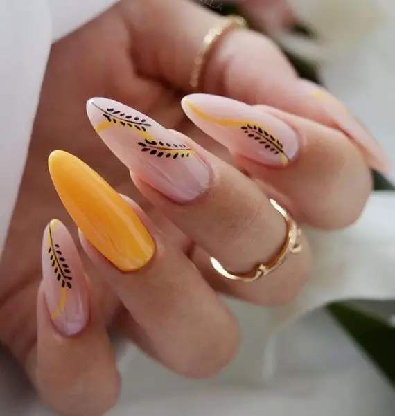 Yellow and Wheat nails