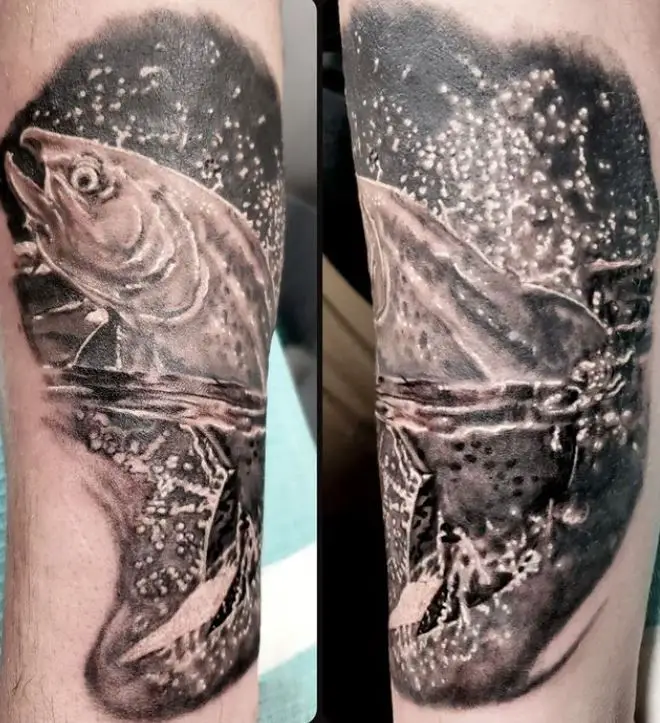 american wildlife themed fish tattoo