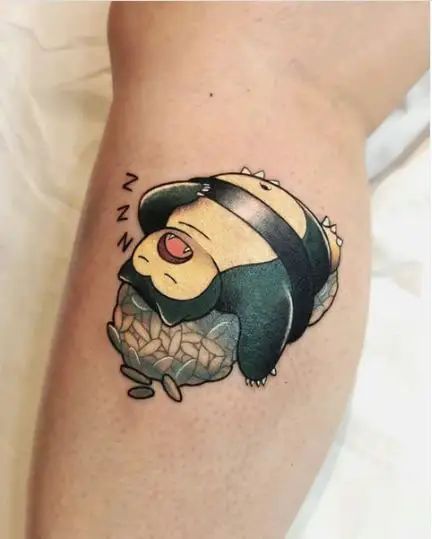 anime tattoo of Snorlax