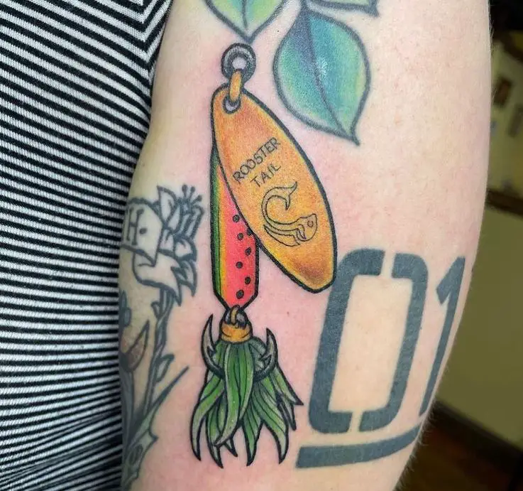 artistic fishing lure tattoo