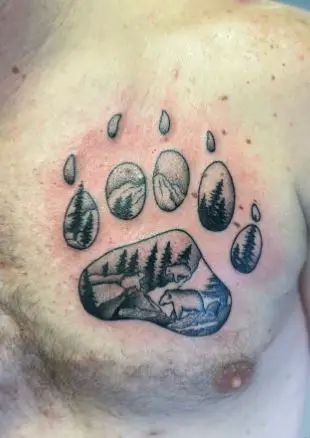 bear paw forest theme tattoo