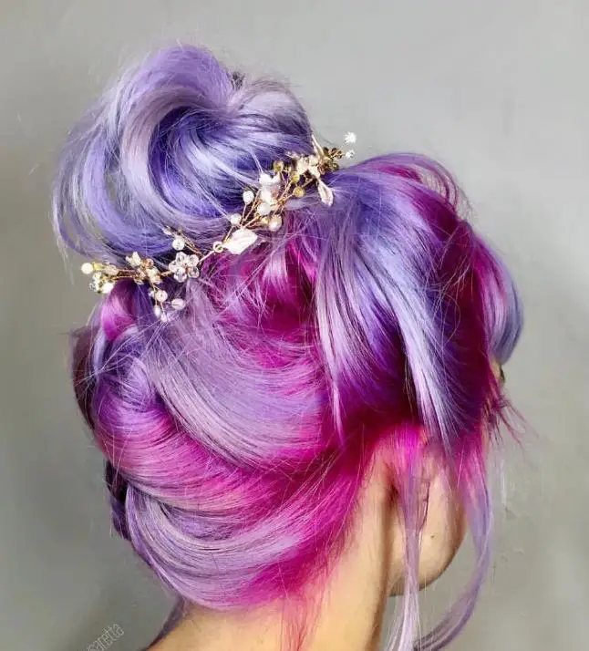 bold Pink Hair and Purple Ombre