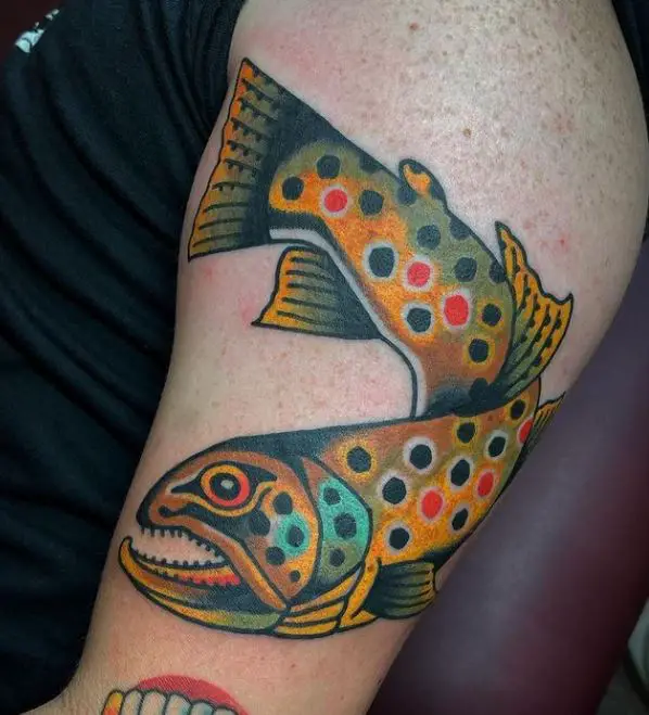 brown trout fish tattoo