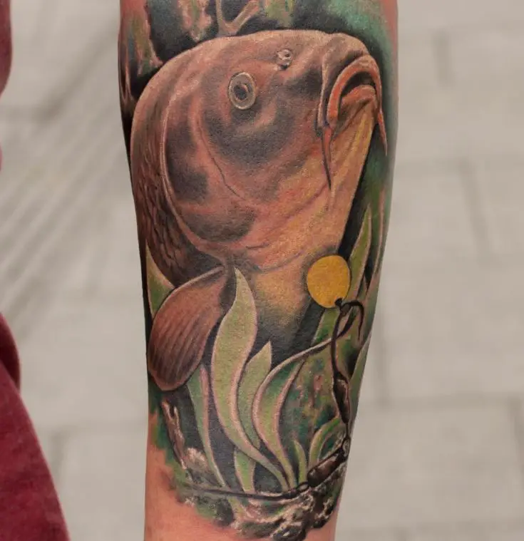carp fish tattoo in colour
